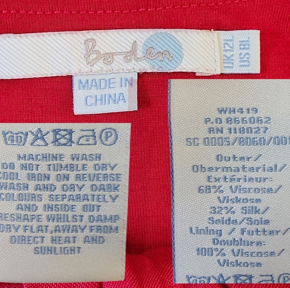 BODEN Red Silk Jersey Twist-front Midi Dress - Size 8L - Picture 10 of 11